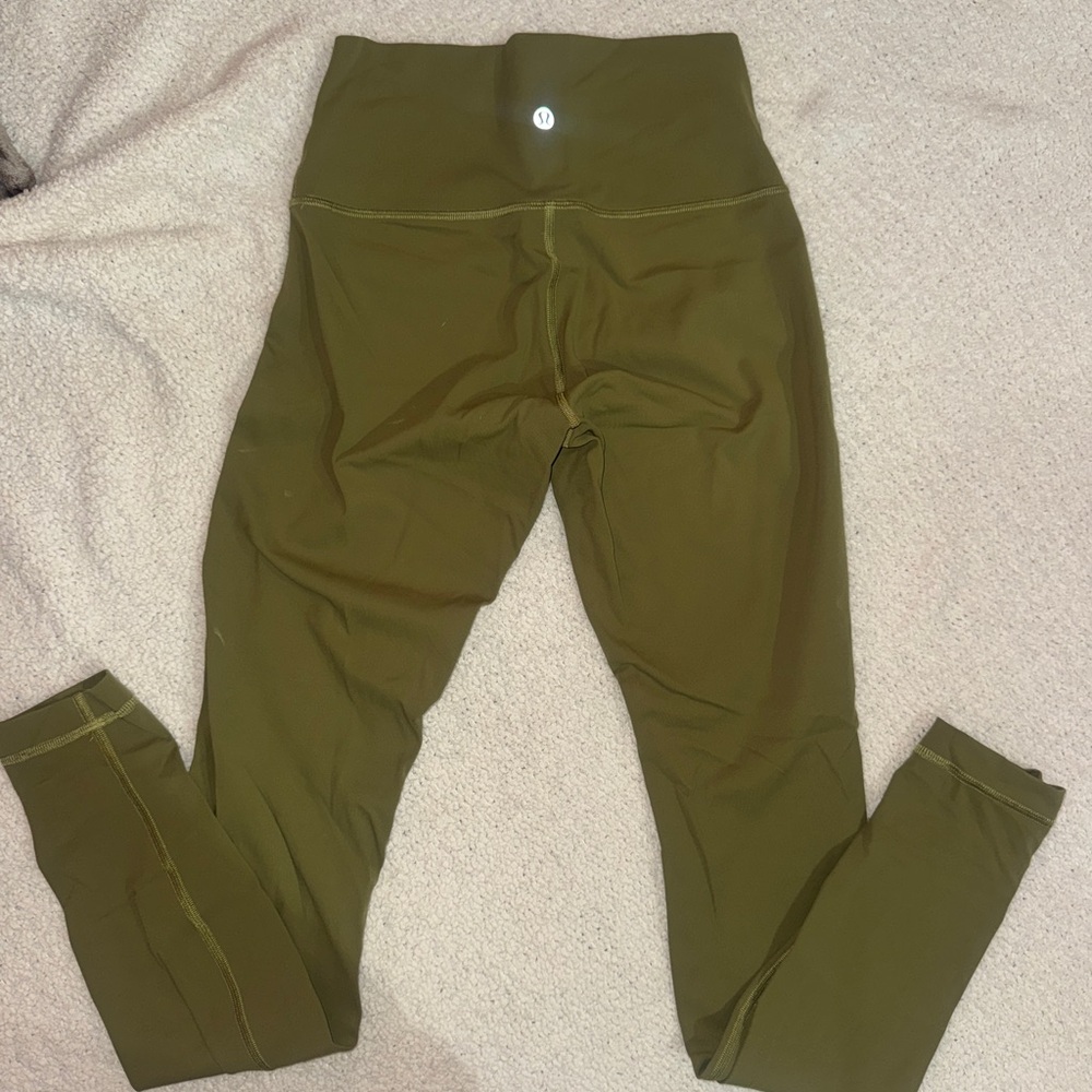 Lululemon Olive Green Leggings (Wunder Under 25)